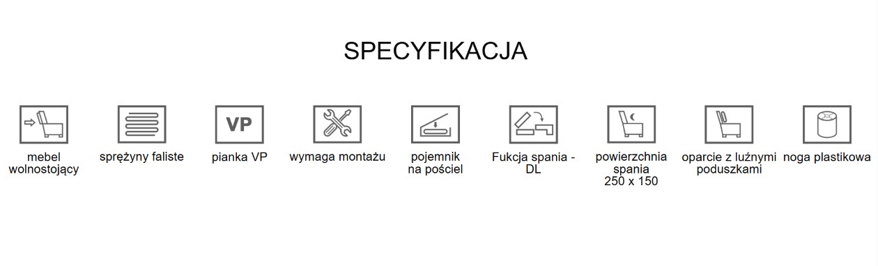Narożnik Tapicerowany z Funkcją Spania Nerida - Nowoczesna Kanapa dla Rodziny