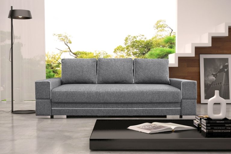 Sofa tapicerowana rozkładana z lamówkami 251 cm Manta A