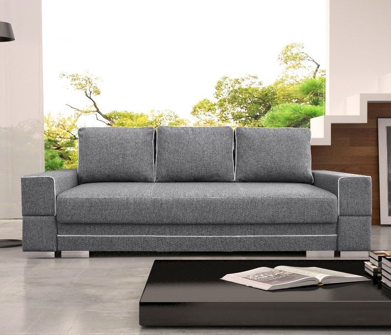Sofa tapicerowana rozkładana z lamówkami 251 cm Manta A