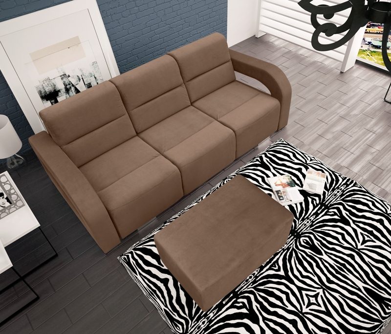 Sofa tapicerowana rozkładana 3 osobowa z pufą Amoro + pufa