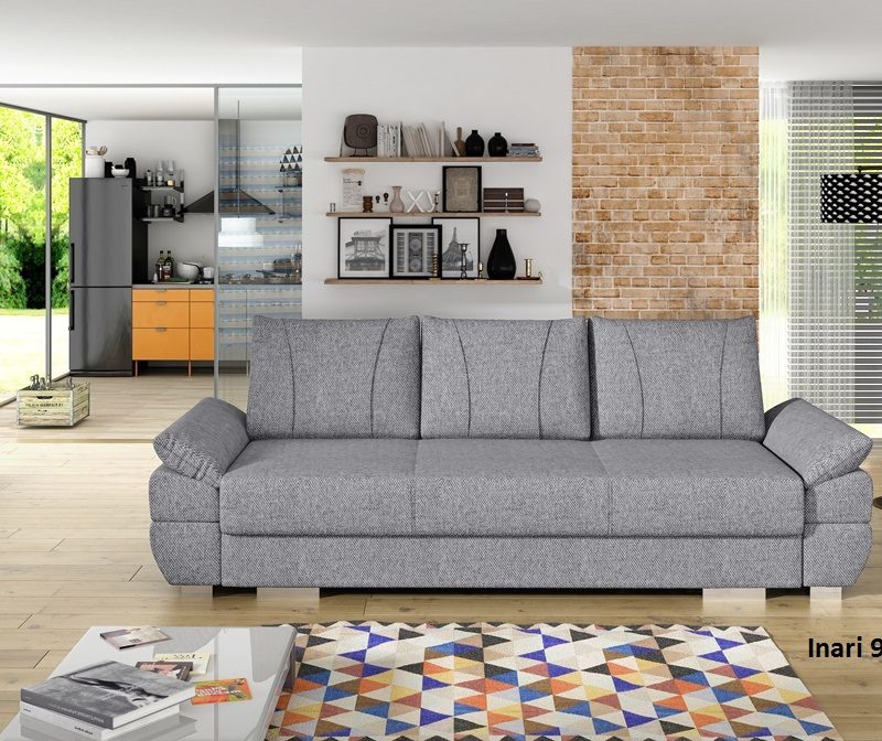 Sofa tapicerowana rozkładana z poduchami Ganaco