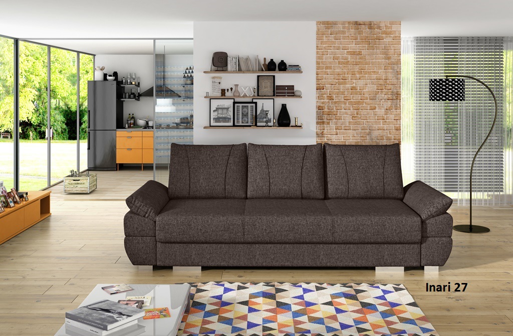 Sofa tapicerowana rozkładana z poduchami Ganaco