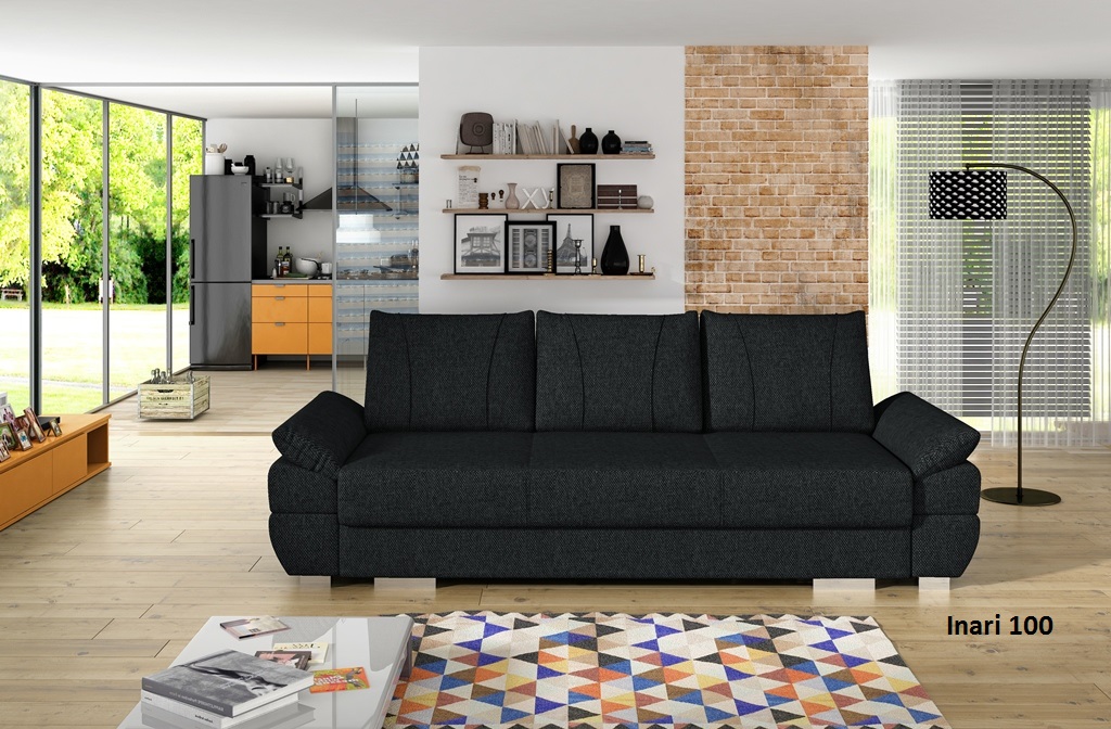 Sofa tapicerowana rozkładana z poduchami Ganaco