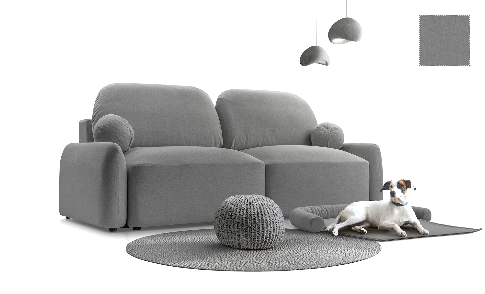 Sofa tapicerowana rozkładana Coral z funkcją spania - nowoczesna kanapa do salonu