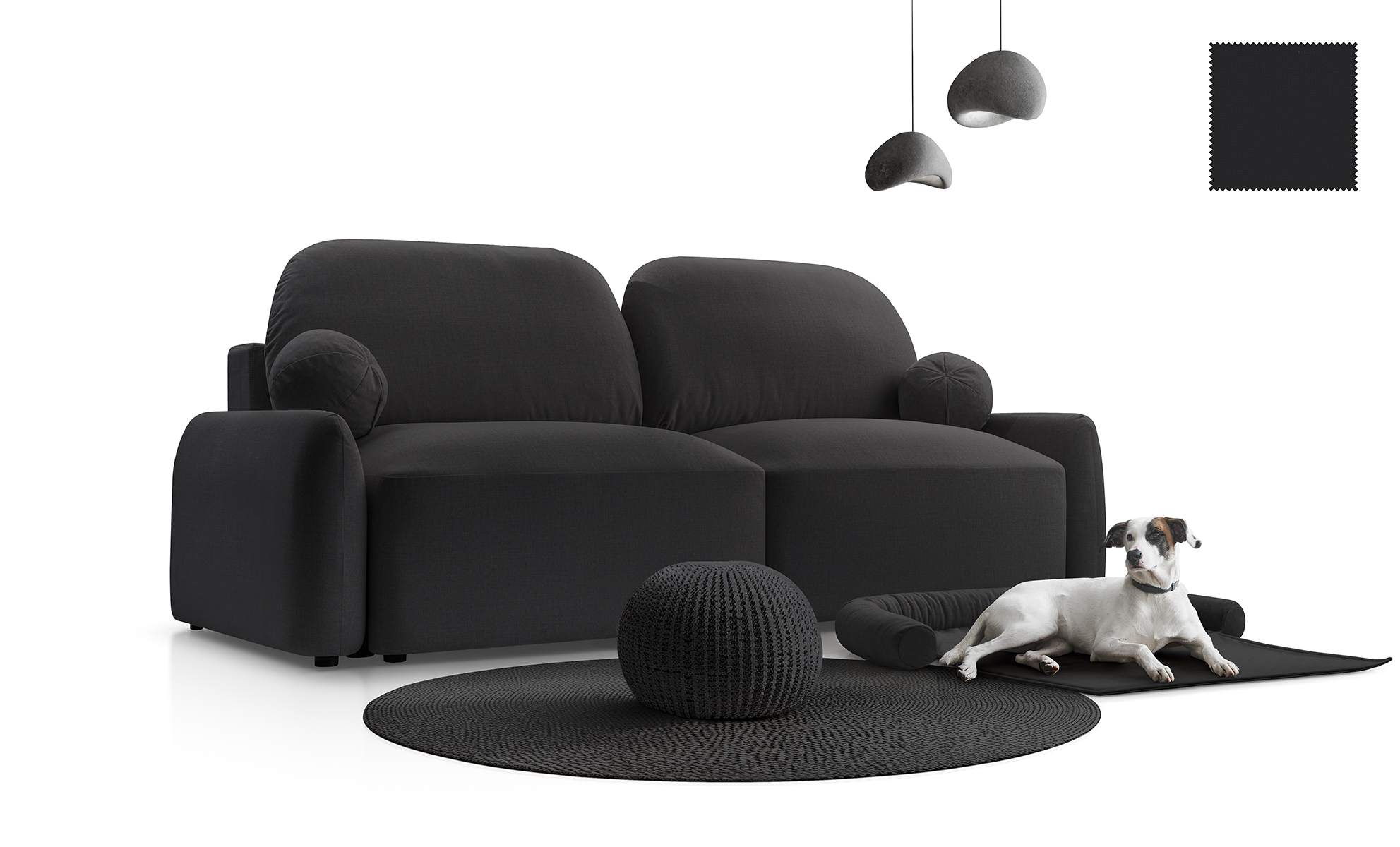 Sofa tapicerowana rozkładana Coral z funkcją spania - nowoczesna kanapa do salonu
