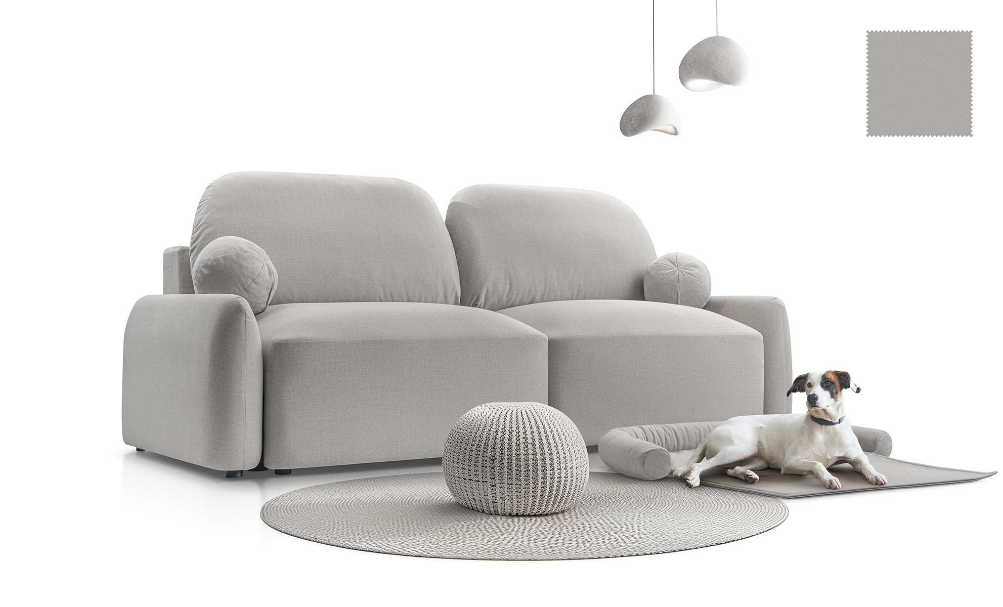 Sofa tapicerowana rozkładana Coral z funkcją spania - nowoczesna kanapa do salonu