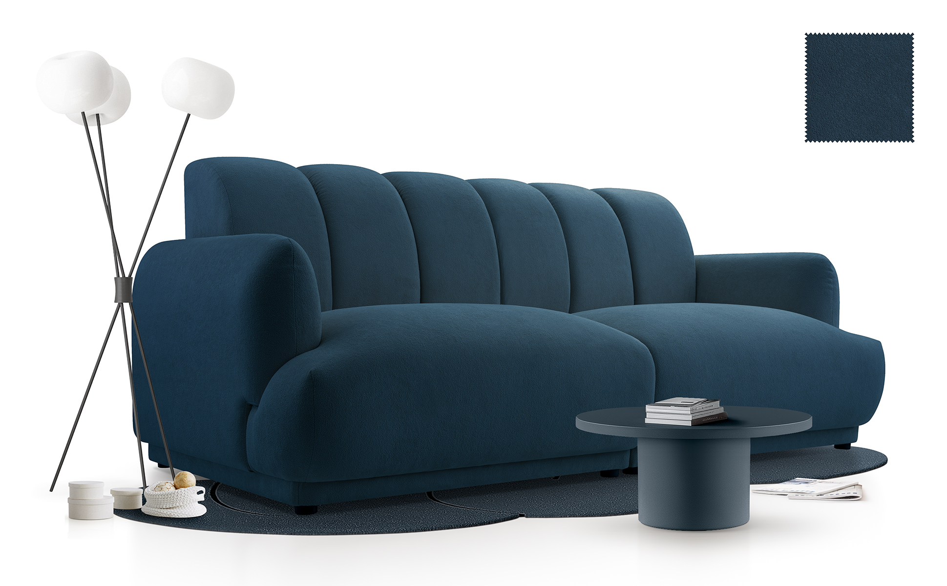 Sofa tapicerowana loftowa Loctus - nowoczesna kanapa trzyosobowa do salonu