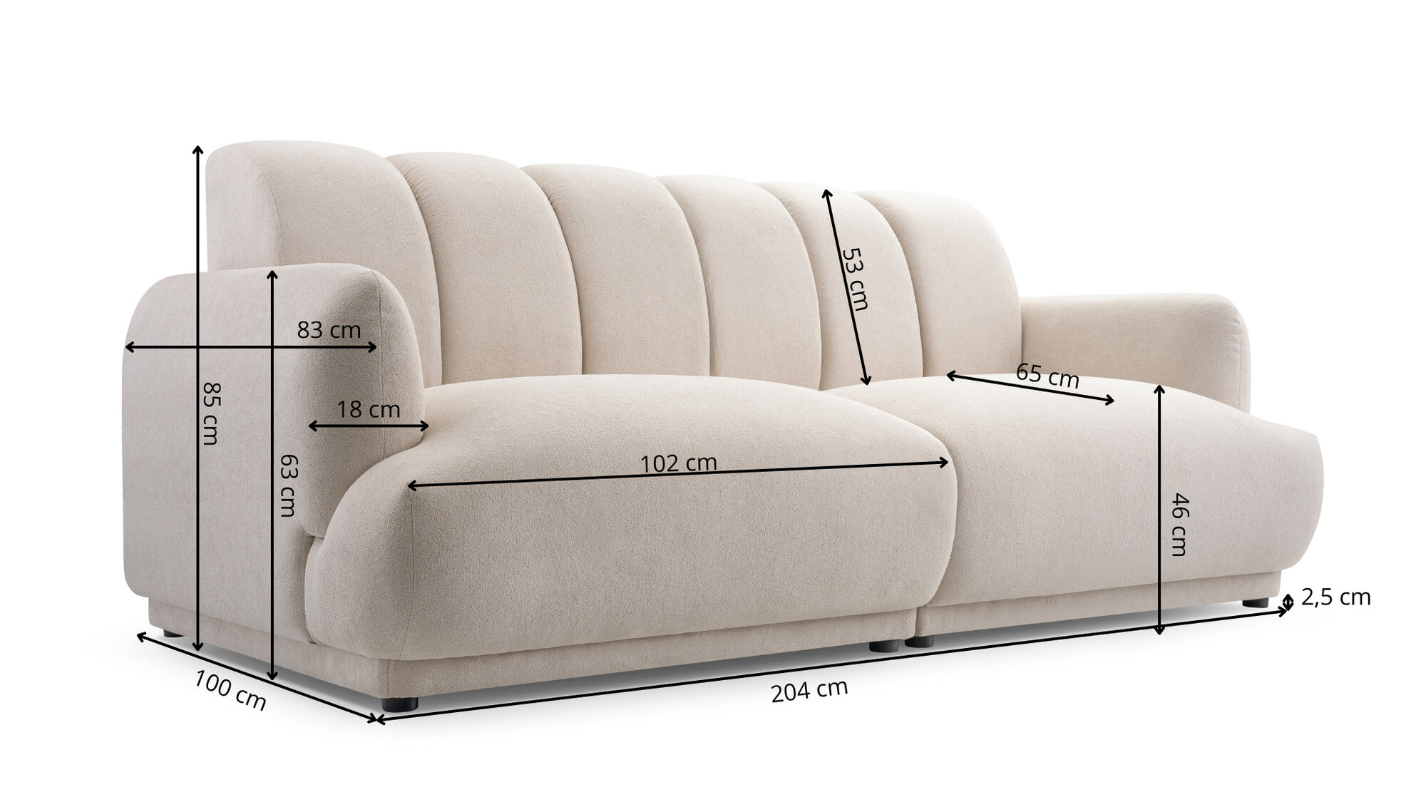 Sofa tapicerowana loftowa Loctus - nowoczesna kanapa trzyosobowa do salonu