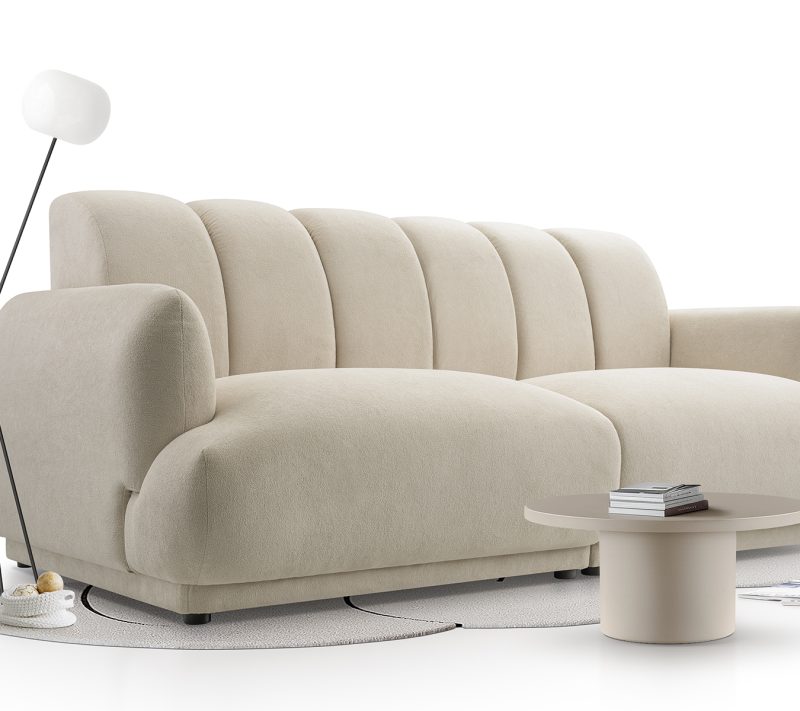 Sofa tapicerowana loftowa Loctus - nowoczesna kanapa trzyosobowa do salonu