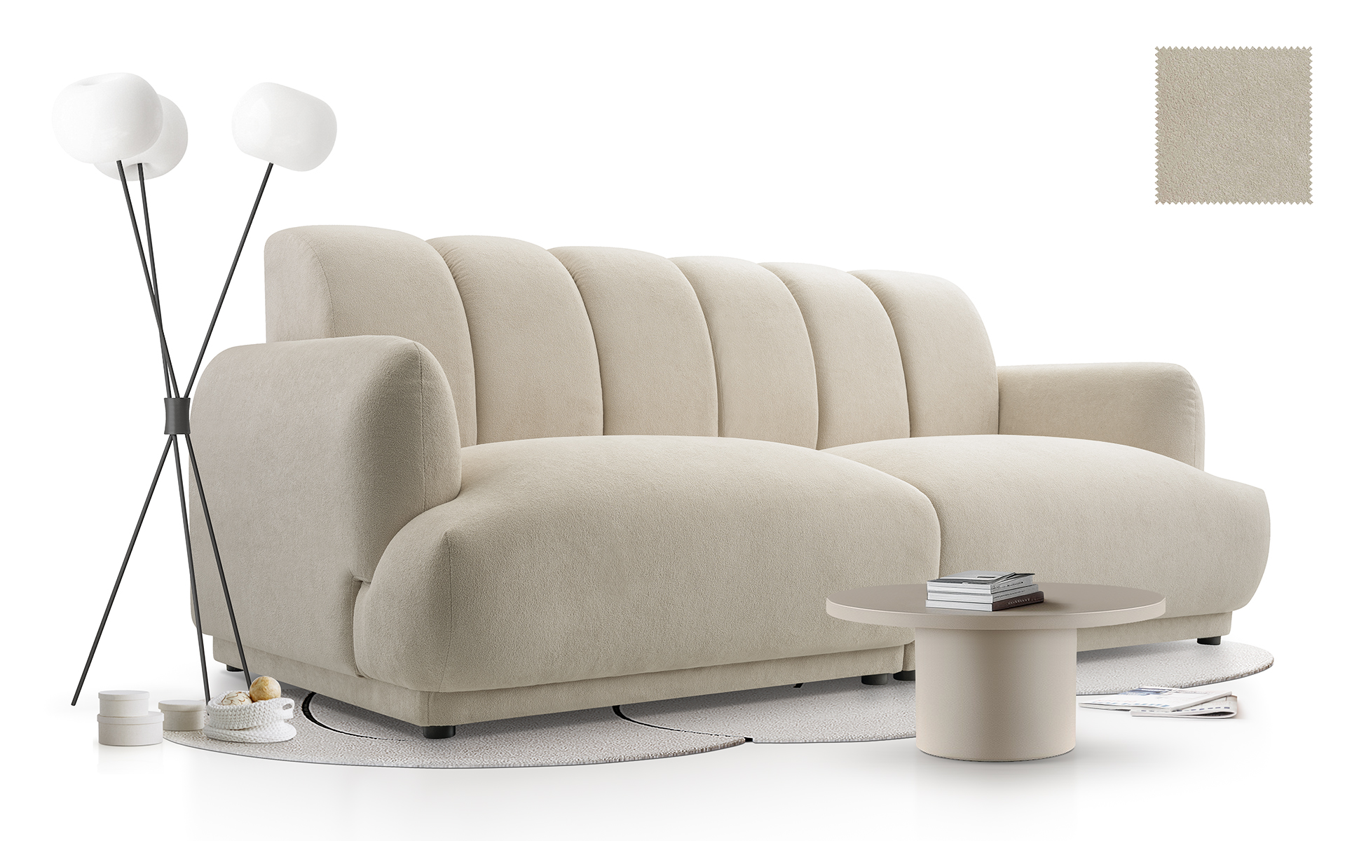 Sofa tapicerowana loftowa Loctus - nowoczesna kanapa trzyosobowa do salonu