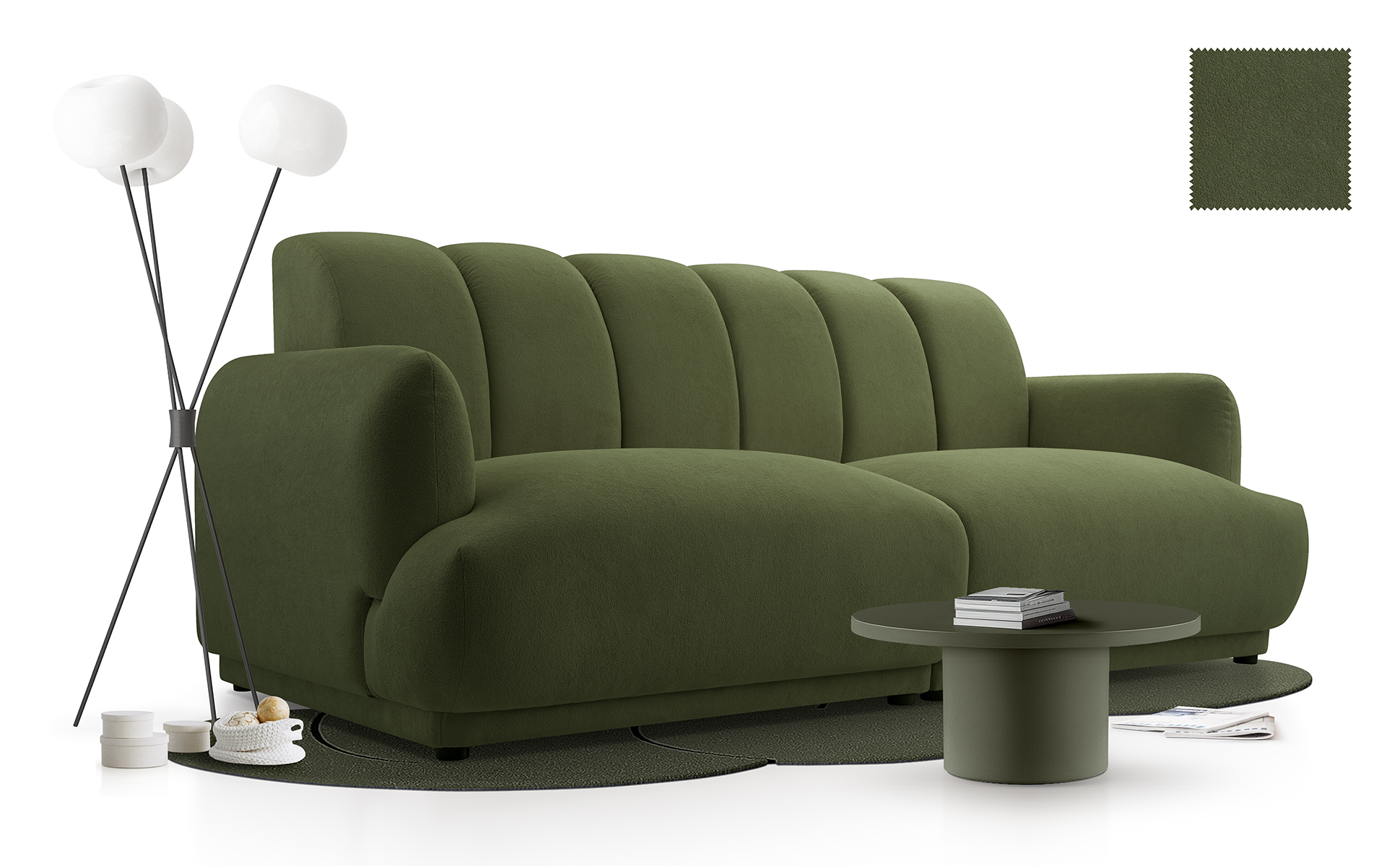 Sofa tapicerowana loftowa Loctus - nowoczesna kanapa trzyosobowa do salonu