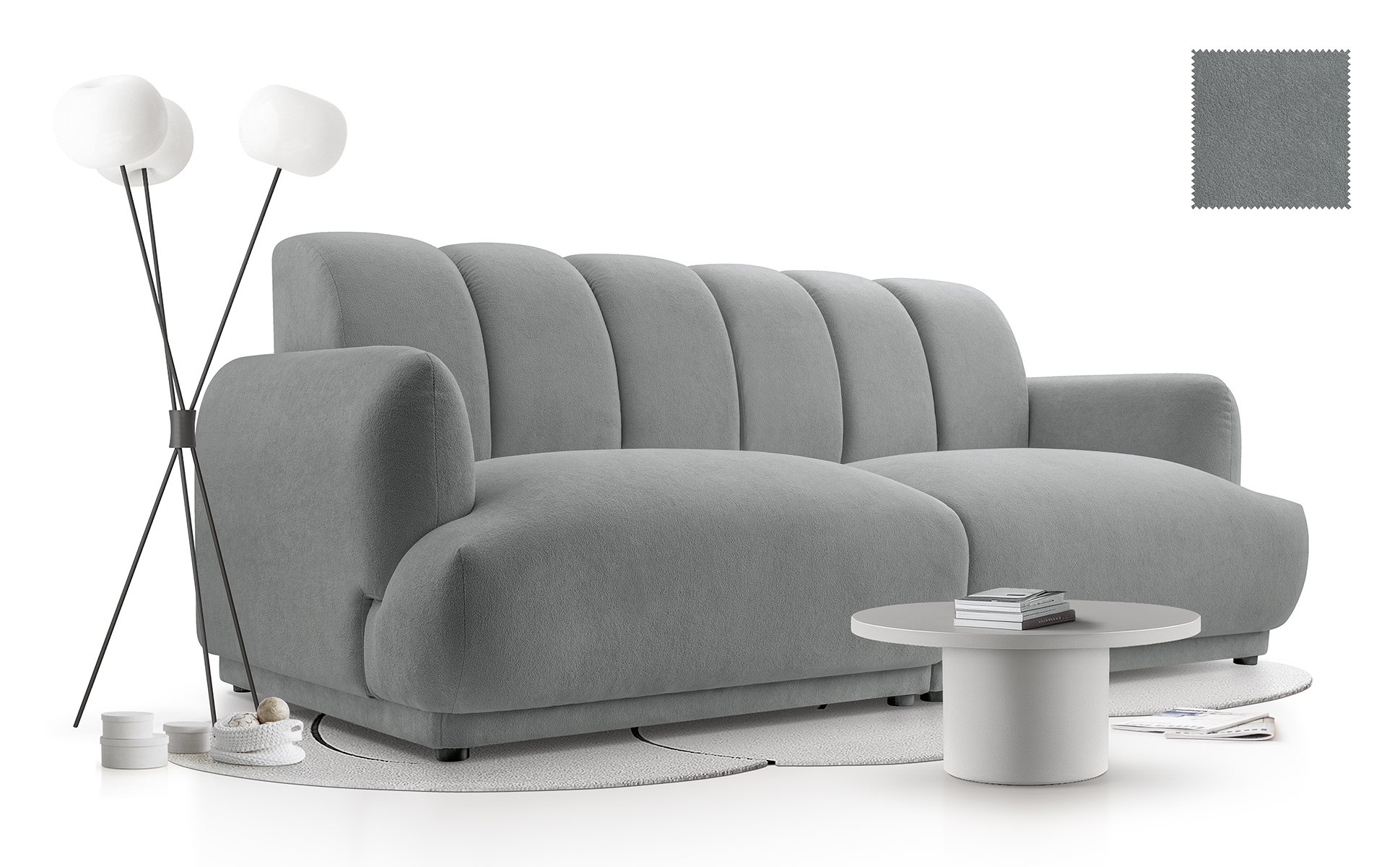 Sofa tapicerowana loftowa Loctus - nowoczesna kanapa trzyosobowa do salonu