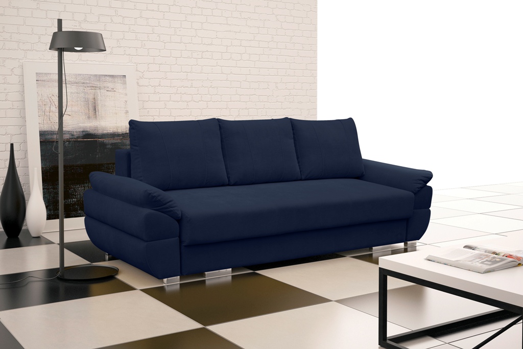 Sofa tapicerowana rozkładana z poduchami Ganaco