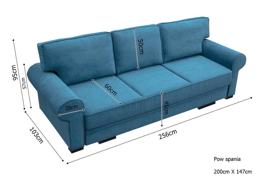 Sofa tapicerowana rozkładana Bonita