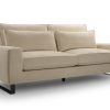 Sofa tapicerowana nierozkładana loftowa Chocito - nowoczesna kanapa trzyosobowa na metalowych nogach