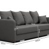 Sofa tapicerowana rozkładana z poduchami Cavra