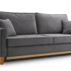 Sofa tapicerowana rozkładana z poduchami Risa z funkcją spania