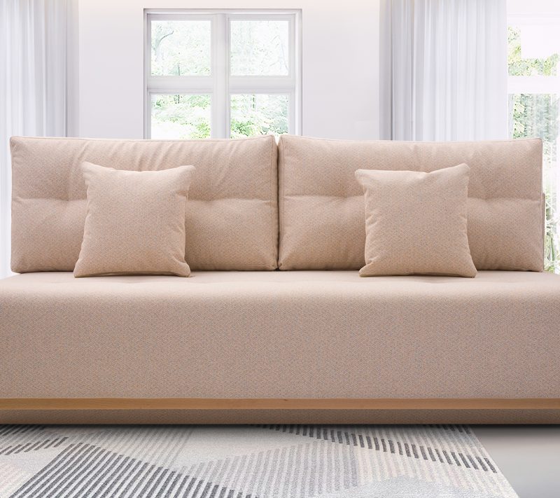 Sofa tapicerowana rozkładana z poduchami Veloce
