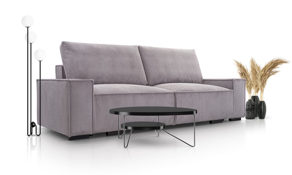 Sofa tapicerowana rozkładana z poduchami Breeze