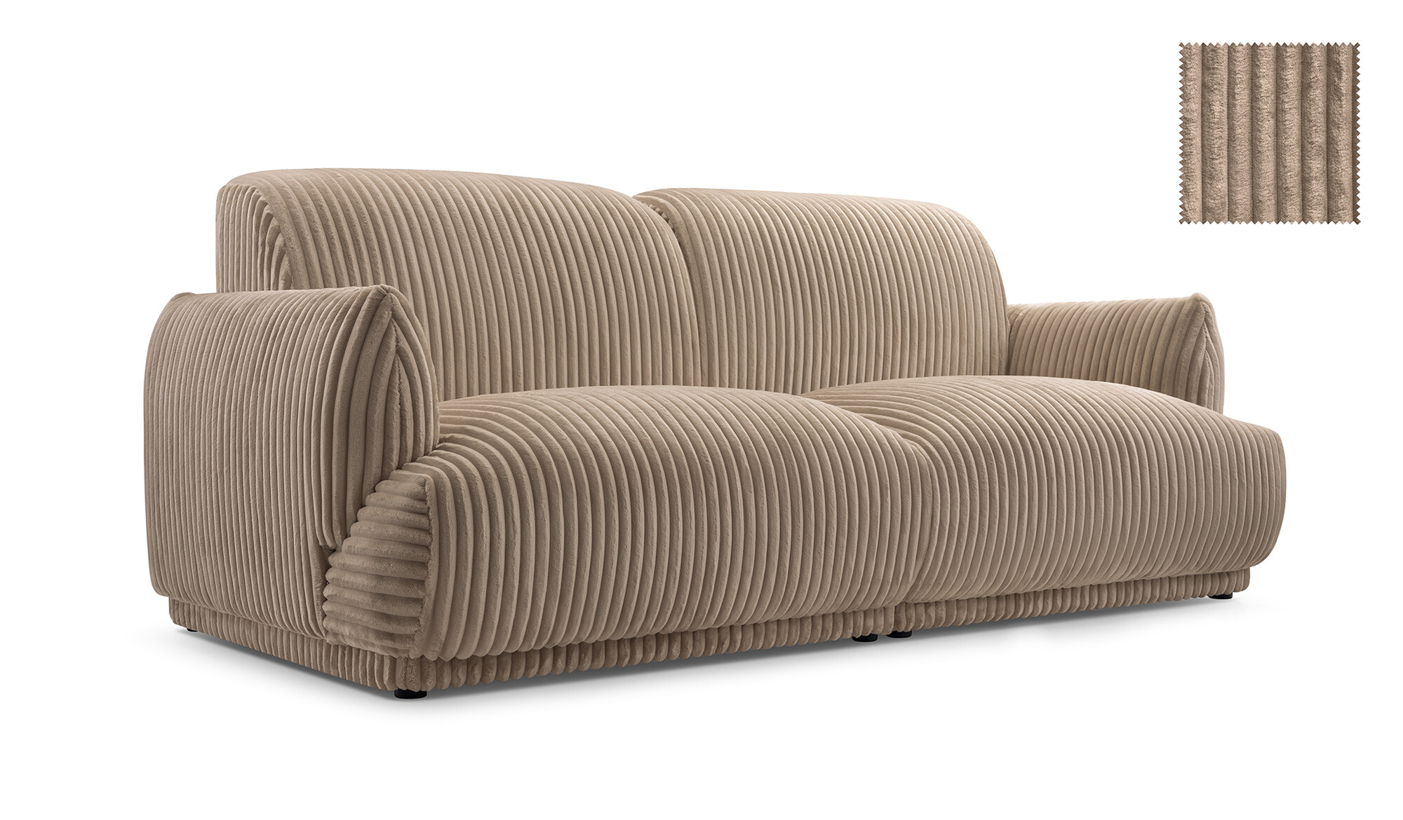Sofa tapicerowana loftowa Linger - nowoczesna kanapa trzyosobowa do salonu
