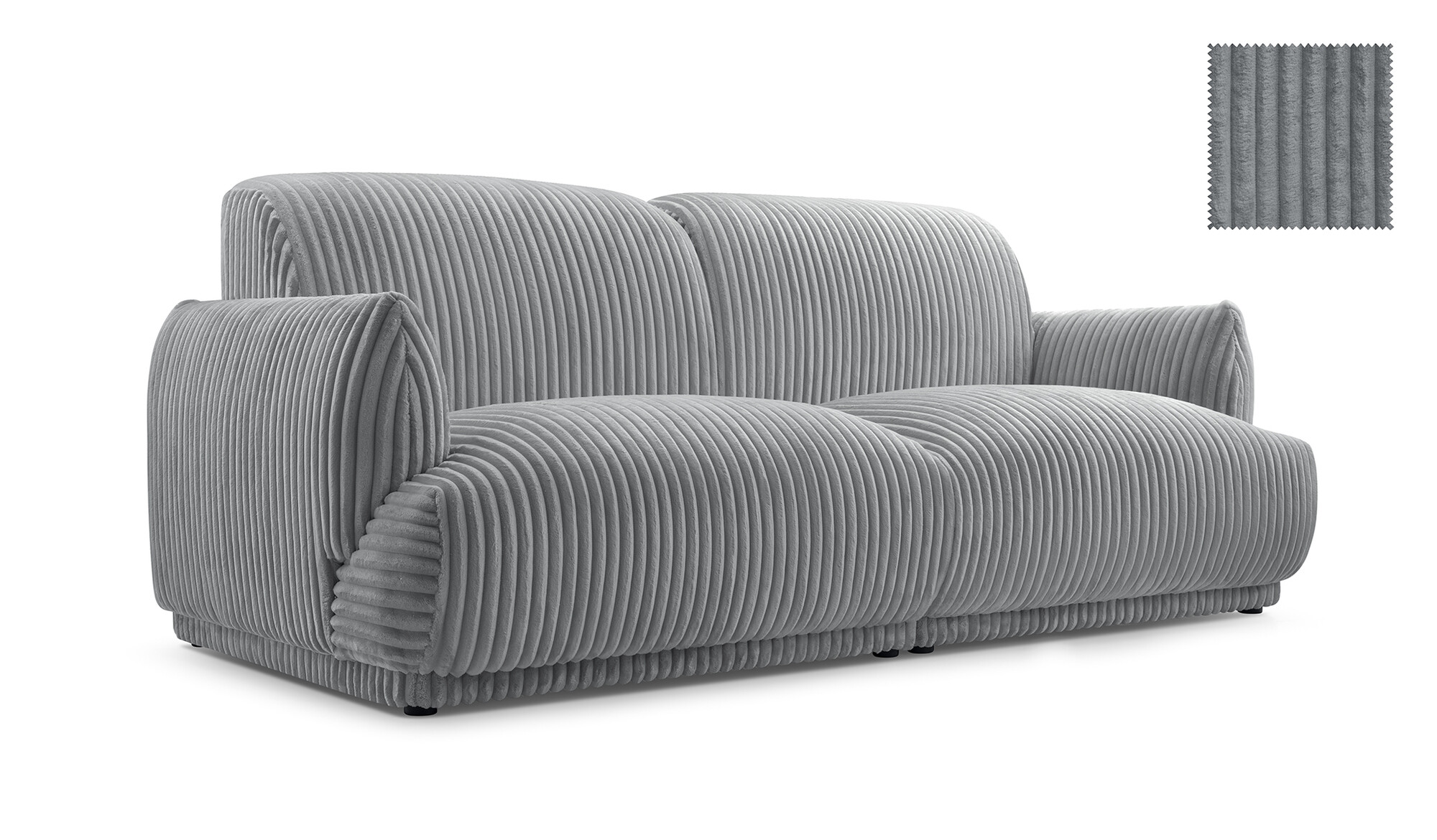 Sofa tapicerowana loftowa Linger - nowoczesna kanapa trzyosobowa do salonu