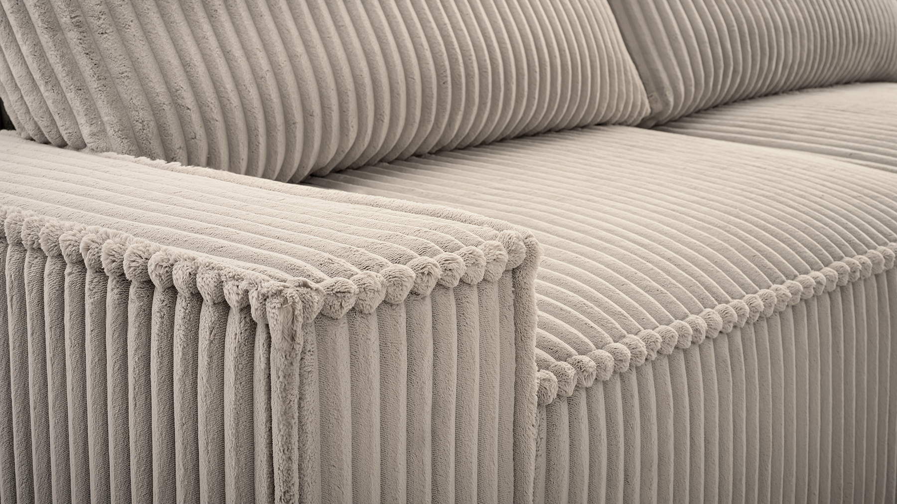 Sofa tapicerowana rozkładana z poduchami Breeze