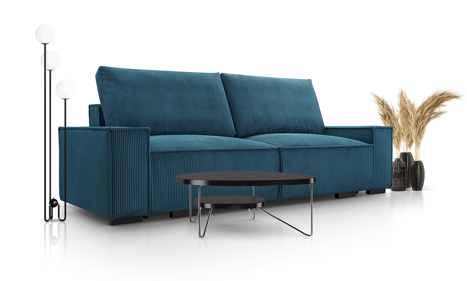 Sofa tapicerowana rozkładana z poduchami Breeze