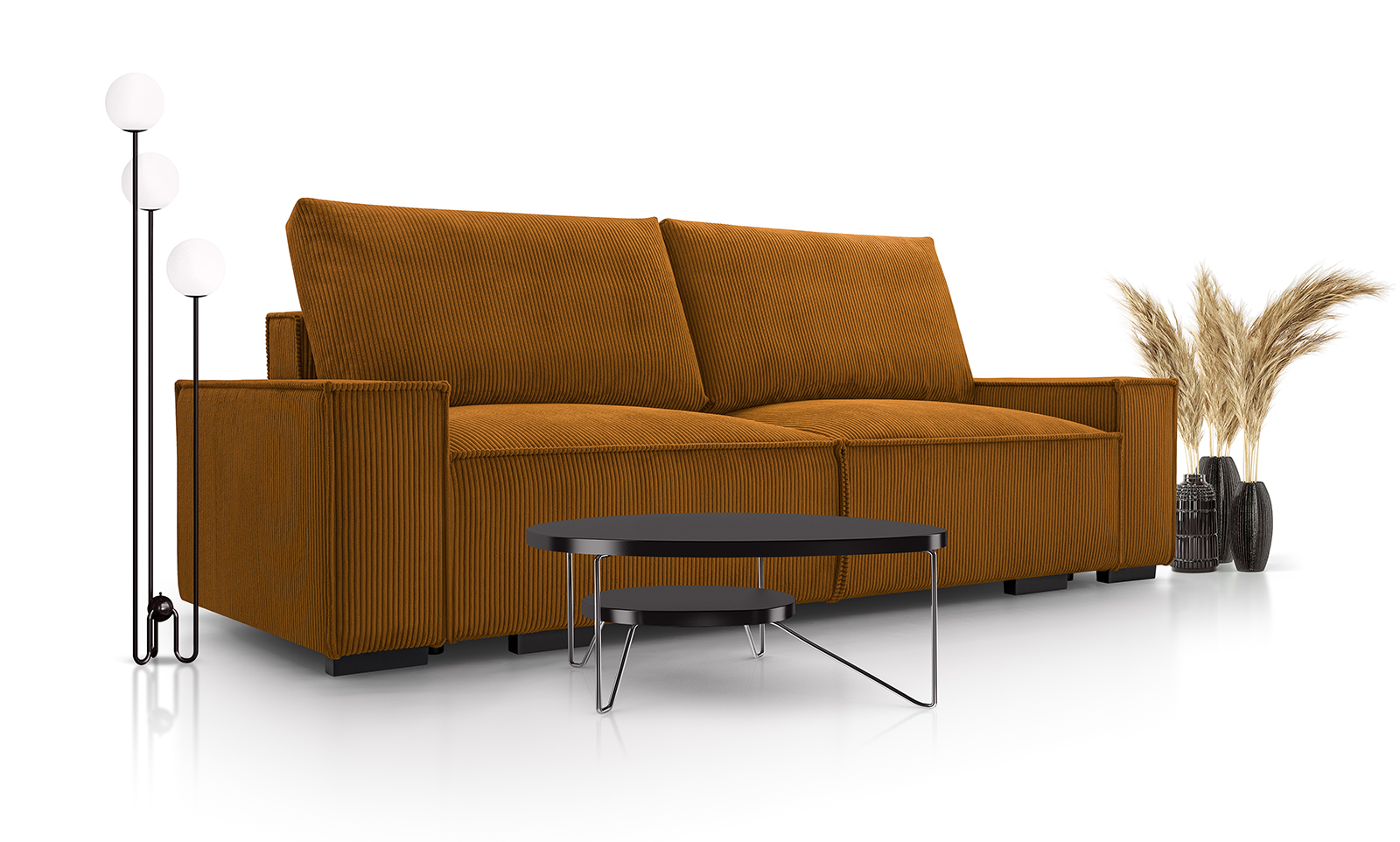 Sofa tapicerowana rozkładana z poduchami Breeze