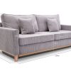 Sofa tapicerowana rozkładana z poduchami Risa z funkcją spania