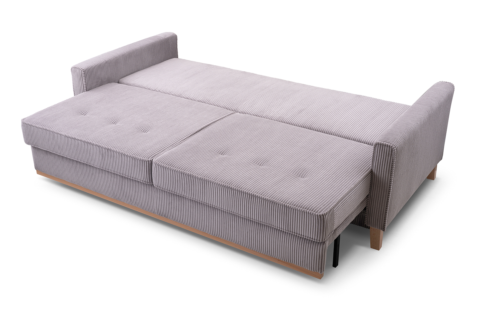 Sofa tapicerowana rozkładana z poduchami Risa z funkcją spania