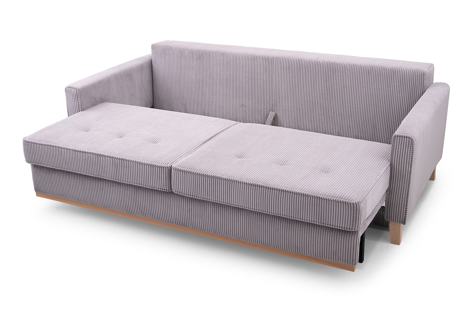 Sofa tapicerowana rozkładana z poduchami Risa z funkcją spania