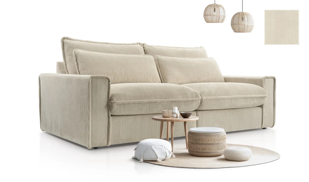 Sofa tapicerowana modułowa Tapela - nowoczesna kanapa dwuosobowa do salonu