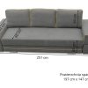 Sofa tapicerowana rozkładana z lamówkami 251 cm Manta A