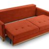 Sofa tapicerowana rozkładana z poduchami Risa z funkcją spania
