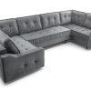 Narożnik Tapicerowany z Funkcją Spania Cushy Grand na Nóżkach - Duża Kanapa do Salonu Glamour