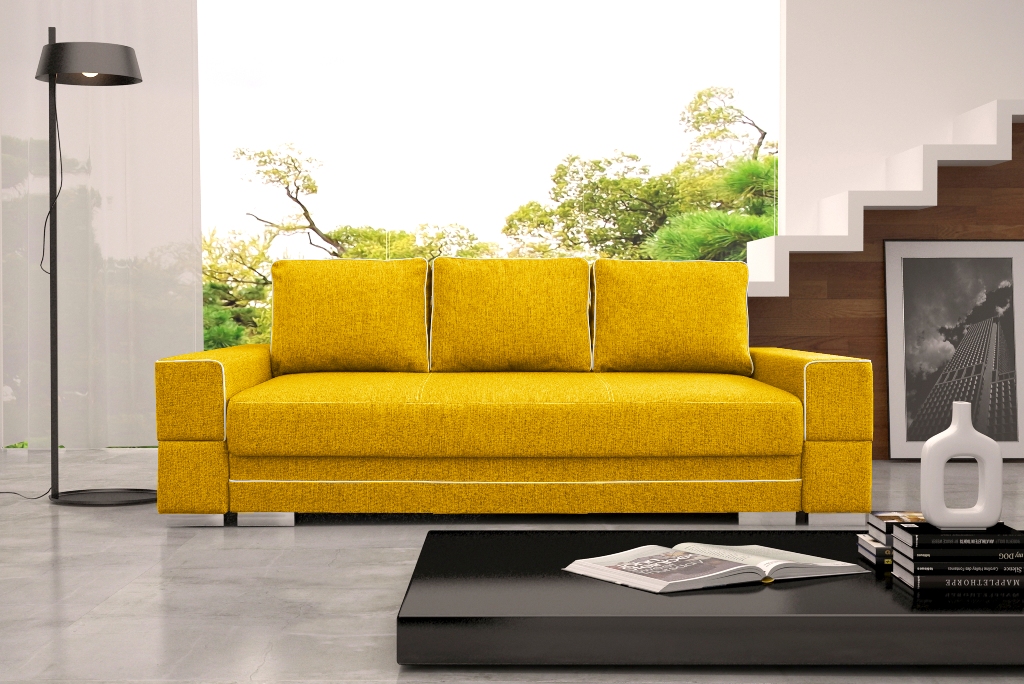 Sofa tapicerowana rozkładana z lamówkami 251 cm Manta A