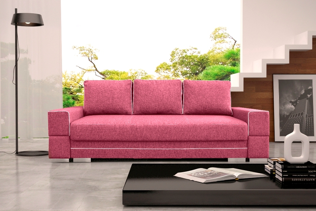 Sofa tapicerowana rozkładana z lamówkami 251 cm Manta A