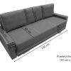 Sofa tapicerowana rozkładana z lamówkami 230 cm Manta B
