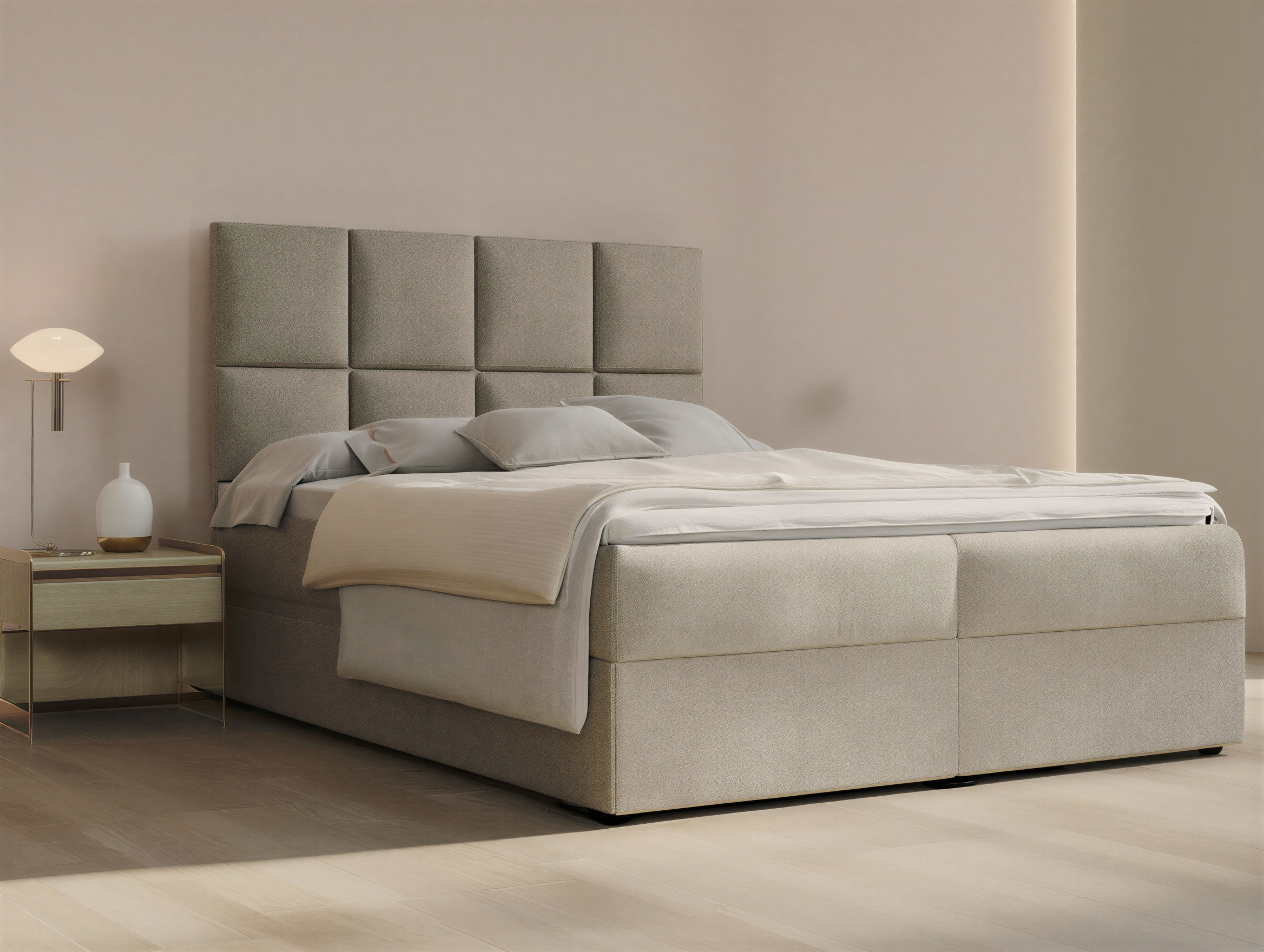 Łóżko kontynentalne z pojemnikami i topperem LARISSA 160x200 cm – komfort dla kręgosłupa