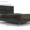 Łóżko kontynentalne z pojemnikiem i topperem BESCO 160x200 cm – wspiera kręgosłup