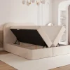 Łóżko kontynentalne z pojemnikami i topperem Candy 160x200 cm – wsparcie dla pleców