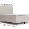 Łóżko kontynentalne z pojemnikami i topperem DORIN 160x200 cm – dla zdrowego snu