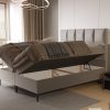 Łóżko kontynentalne Nena z pojemnikami i topperem 160x200 cm – idealne dla bolących pleców