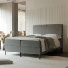 Łóżko kontynentalne z pojemnikami i topperem SALIA 160x200 cm – dla komfortowego snu