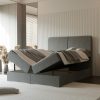 Łóżko kontynentalne z pojemnikami i topperem SALIA 2 160x200 cm – idealne dla kręgosłupa