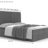 Łóżko kontynentalne z pojemnikami i topperem SALIA 2 160x200 cm – idealne dla kręgosłupa