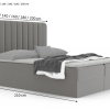 Łóżko kontynentalne z pojemnikami i topperem SOFTY 2 160x200 cm – ulga dla pleców