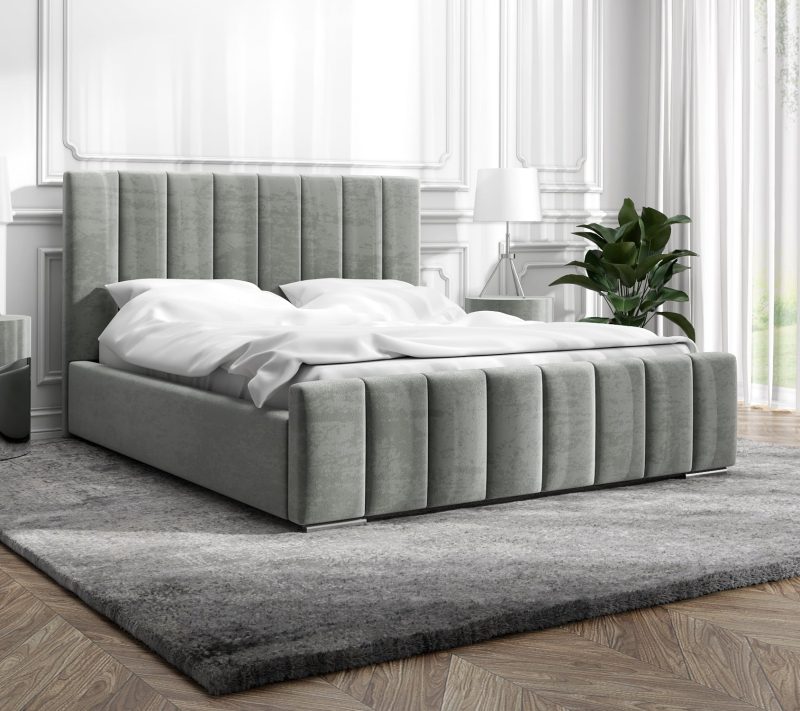 Łóżko tapicerowane Bianca 160x200 cm – z pojemnikiem, tkanina plamoodporna