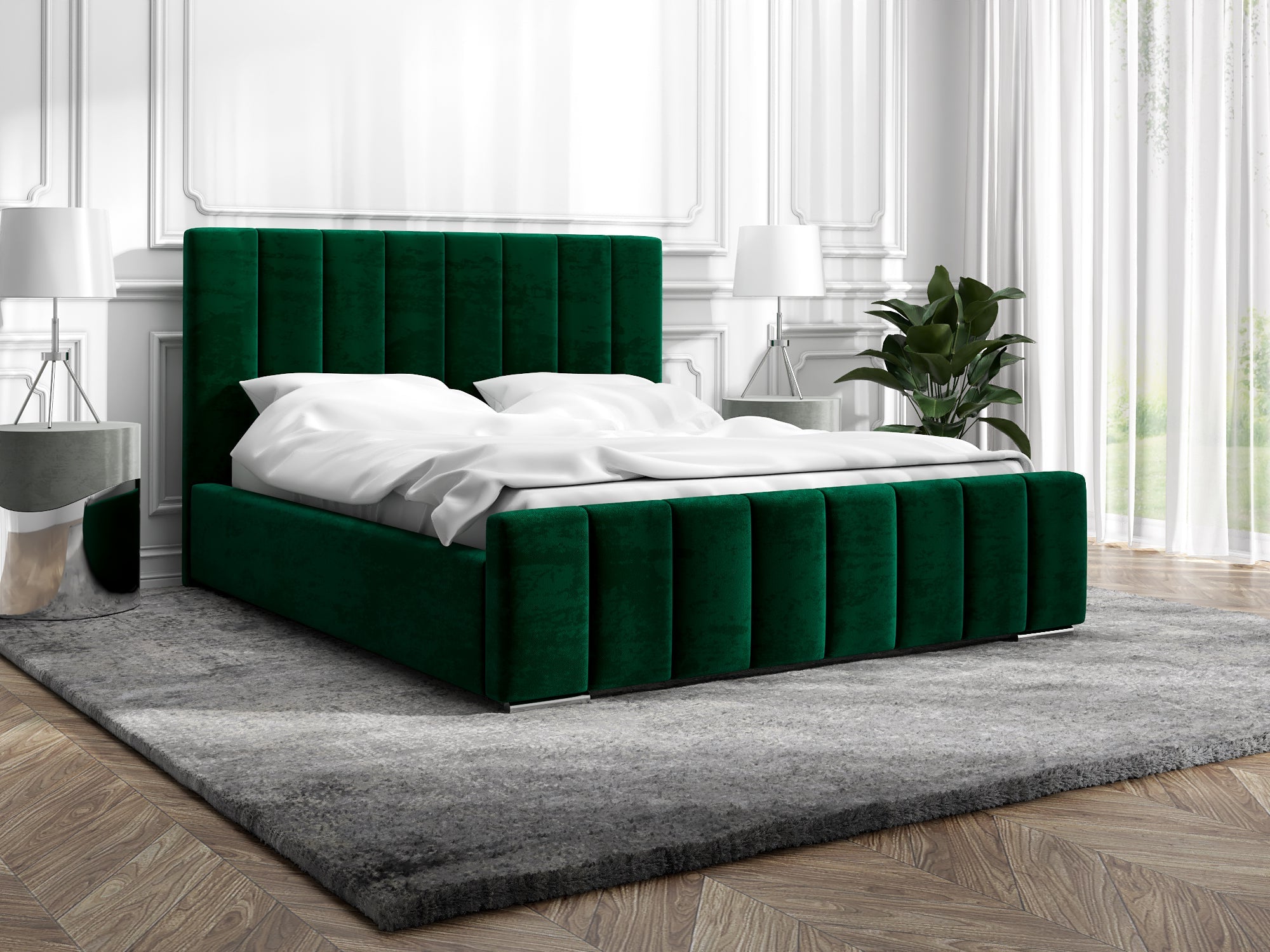 Łóżko tapicerowane Bianca 160x200 cm – z pojemnikiem, tkanina plamoodporna