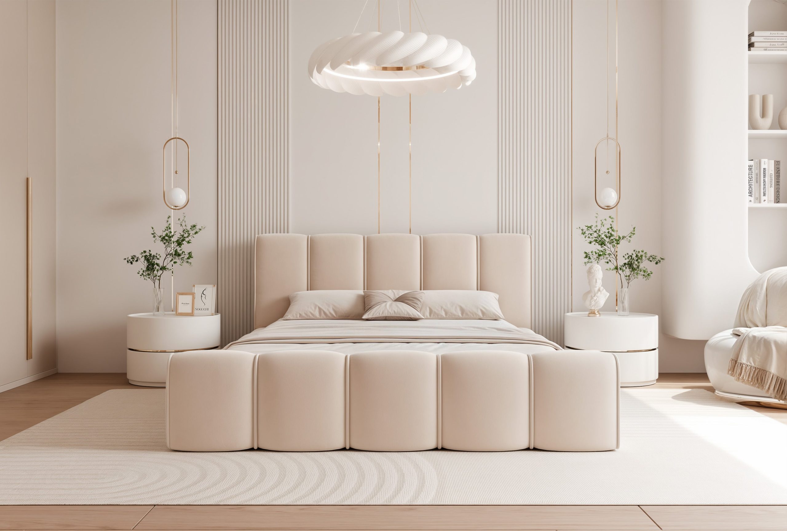 Łóżko tapicerowane Elissia 140x200 cm – z pojemnikiem i tkaniną plamoodporną